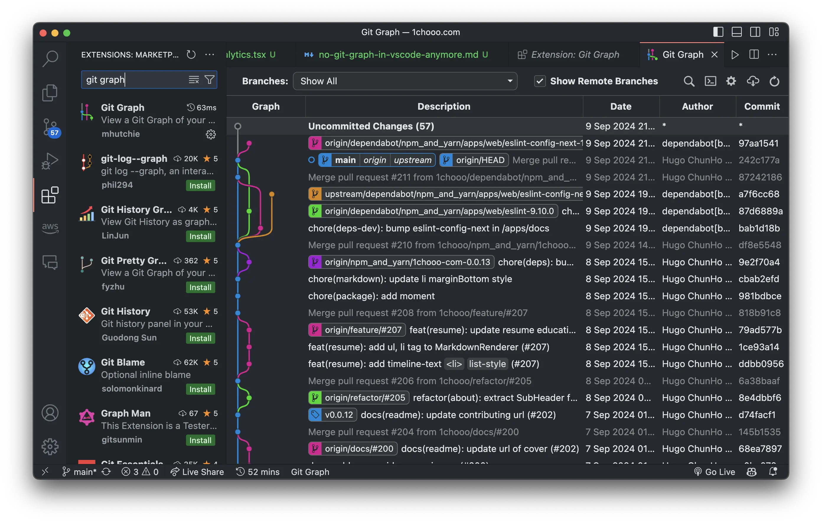 Git Graph Extension